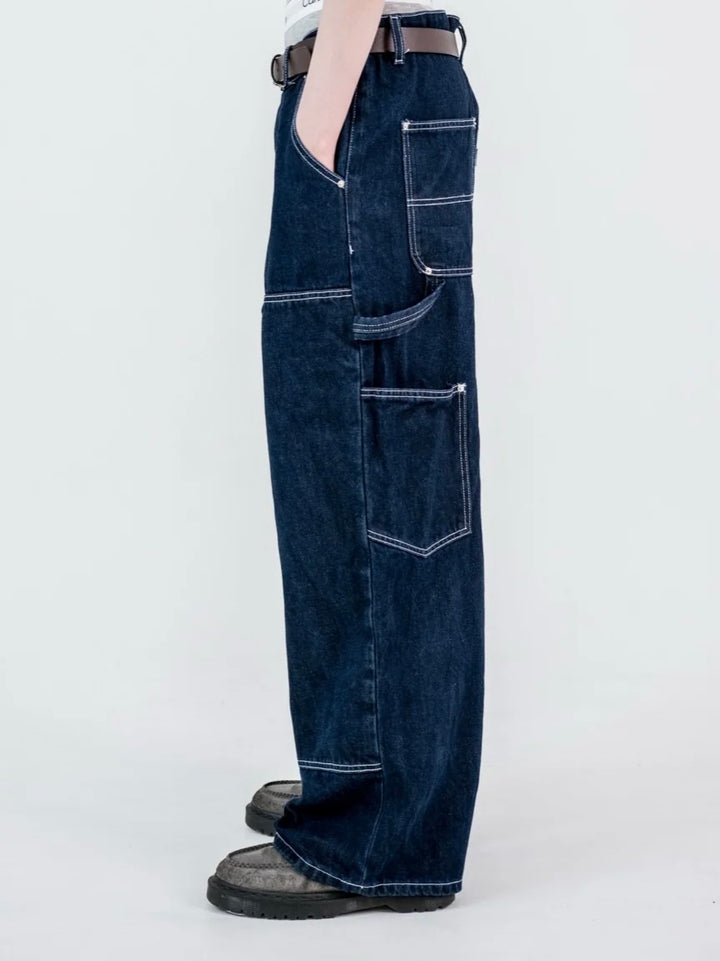 バギーフィット ダブルニー デニムパンツ