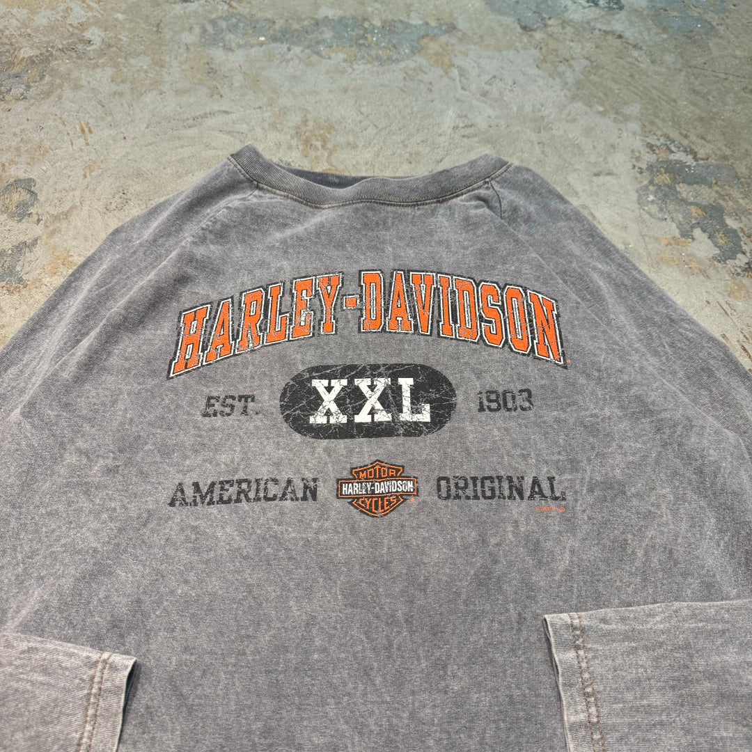 古着 USA製 Harley-Davidson/ハーレーダビッドソン/ プリントロングスリーブTシャツ/ サイズM