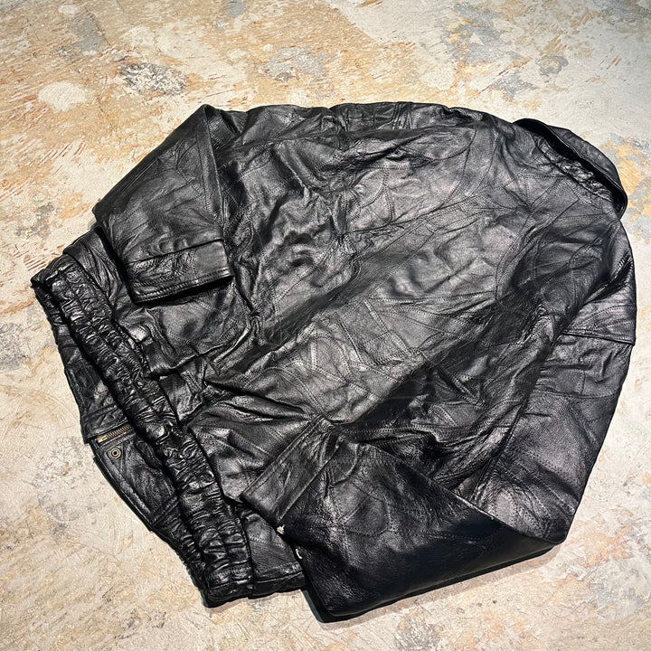 #2036 Unknow 古着/Leather jacket/ジップアップレザージャケット/サイズXL