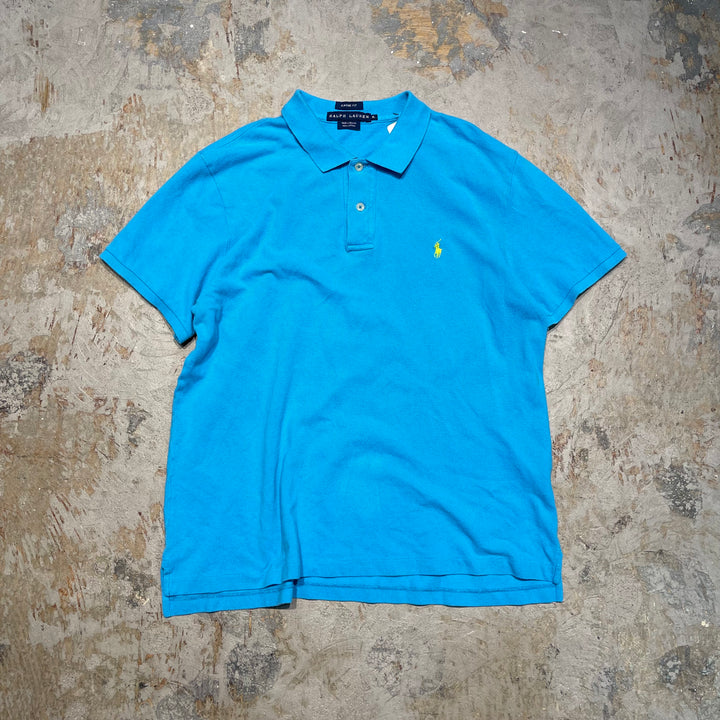 #4356 古着 ralph lauren/ラルフローレン/s/s seed stitches polo shirt/半袖鹿の子ポロシャツ/サイズXL(WOMANS)
