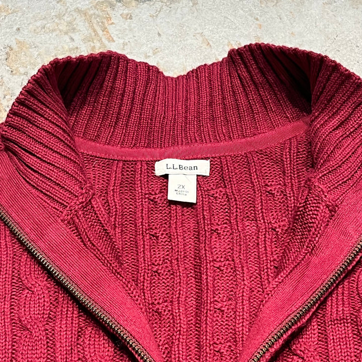 #3366 L.L.Bean/エルエルビーン/zip up knit/ジップアップニット/サイズ2X