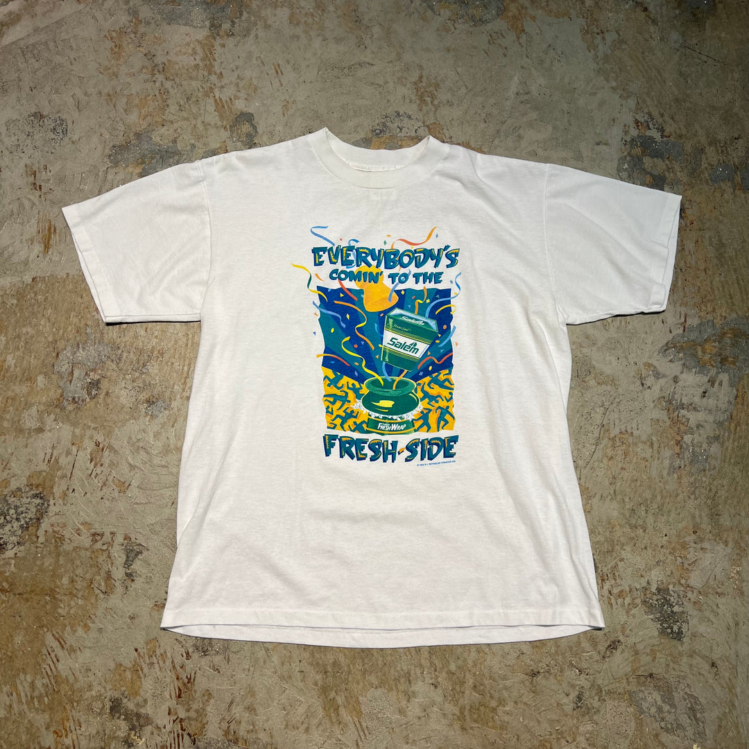 古着 USA製 92's SALEM/セーラム/タバコ/企業系/ヴィンテージ シングルステッチ プリントTシャツ/サイズXL