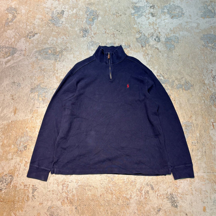 古着 POLO by Ralph Lauren/ポロラルフローレン/ハーフジップコットンニットセーター/サイズL