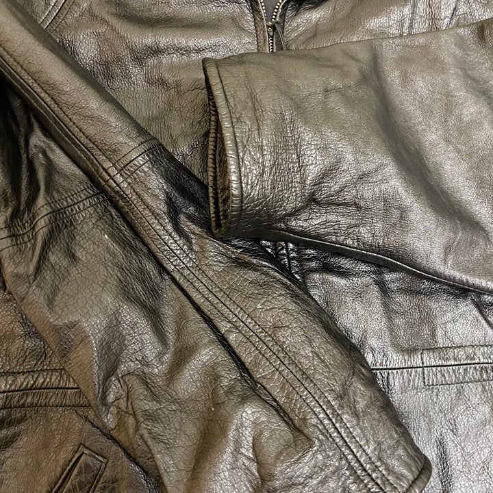 #1846 Unknow 古着/Leather jacket/フルジップレザージャケット/サイズＬ