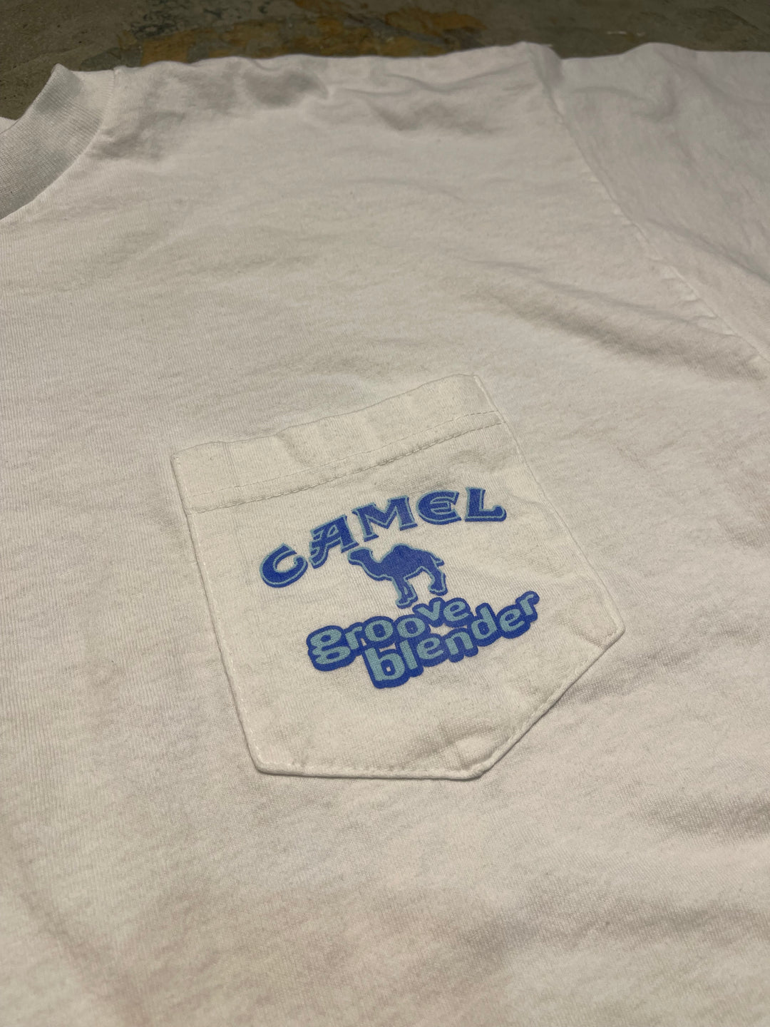 #MA160 古着 USA製 96's CAMEL/キャメル / 企業系 / camel big vegas groove blender / ヴィンテージ シングルステッチ プリントTシャツ/サイズXL
