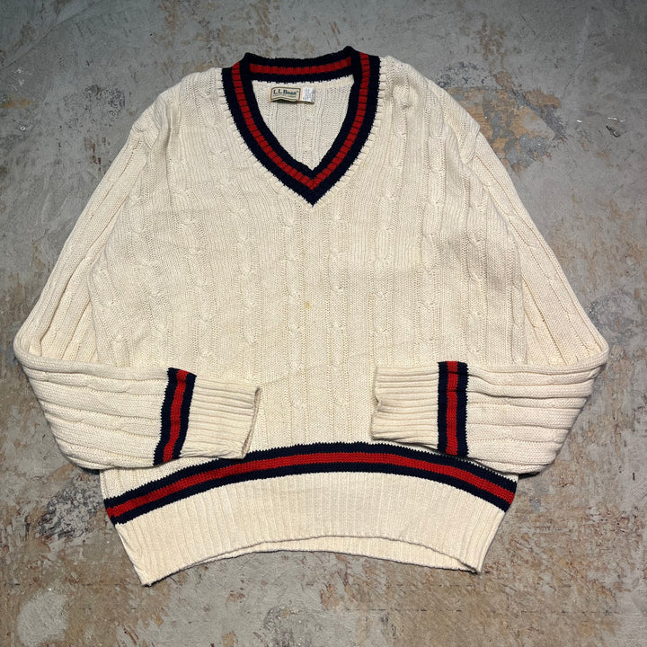 #3354 L.L.Bean/エルエルビーン/Vneck cotton knit/Vネックコットンニット/サイズ L