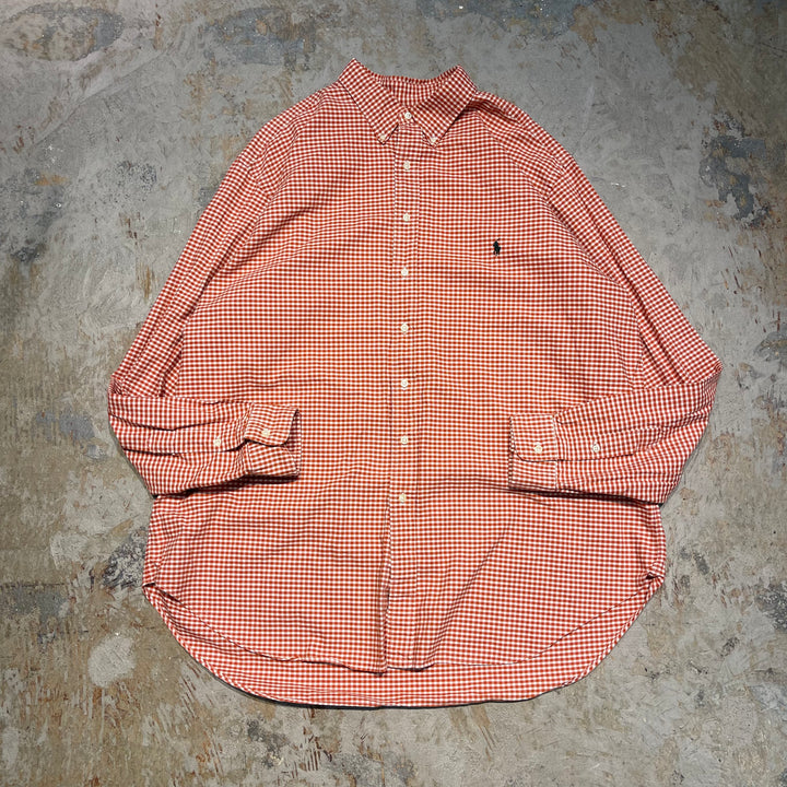 #4334 Ralph Lauren/ラルフローレン L/S B.D Shirts/ボタンダウンシャツ/CLASSIC FIT/ギンガムチェック/サイズ2XLT/2TGT