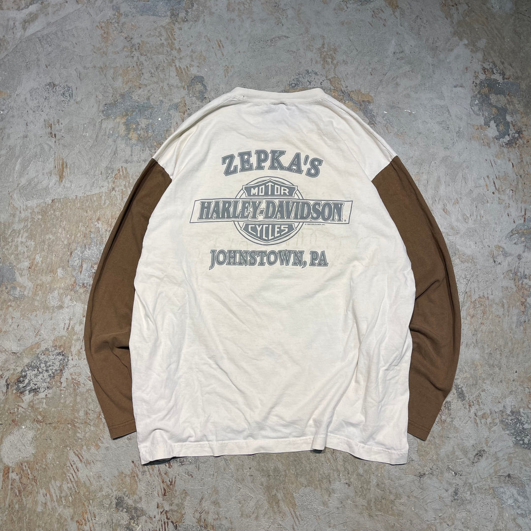 古着 94's USA製 Harley-Davidson/ハーレー ダビッドソン / ZEPKA'S / ペンシルバニア州 ジョンズタウン ストア / ロングTシャツ / サイズXL