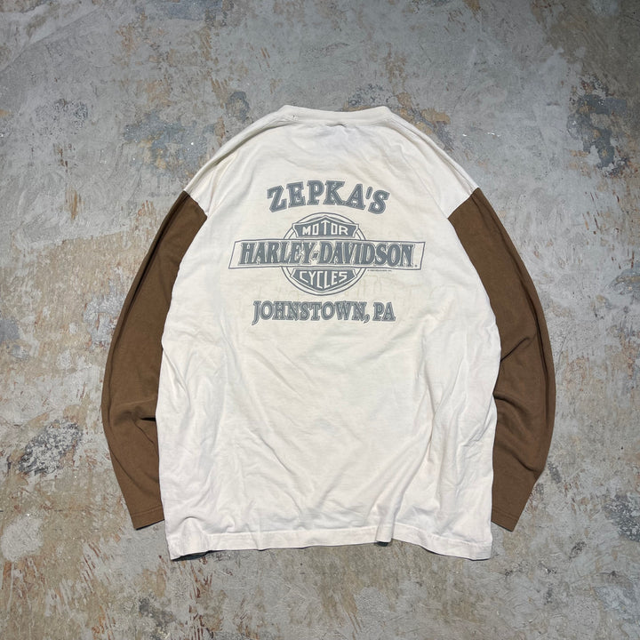 古着 94's USA製 Harley-Davidson/ハーレー ダビッドソン / ZEPKA'S / ペンシルバニア州 ジョンズタウン ストア / ロングTシャツ / サイズXL