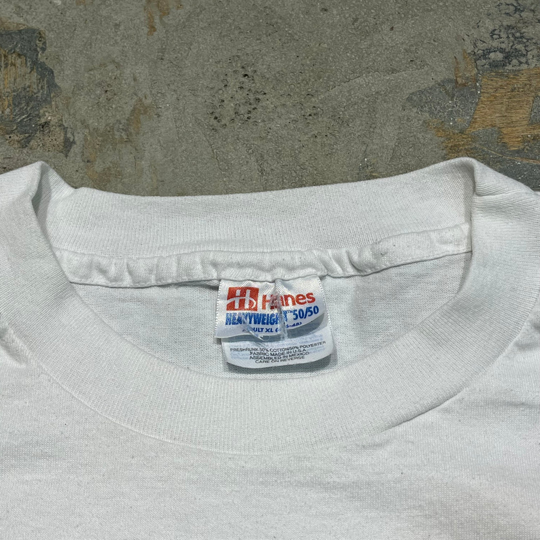 #4295 Hanes/ヘインズ/short sleeve t-shirt Tee/シングルステッチ/半袖Tシャツ/DRUG FREE BODY/MADE IN USA/サイズXL