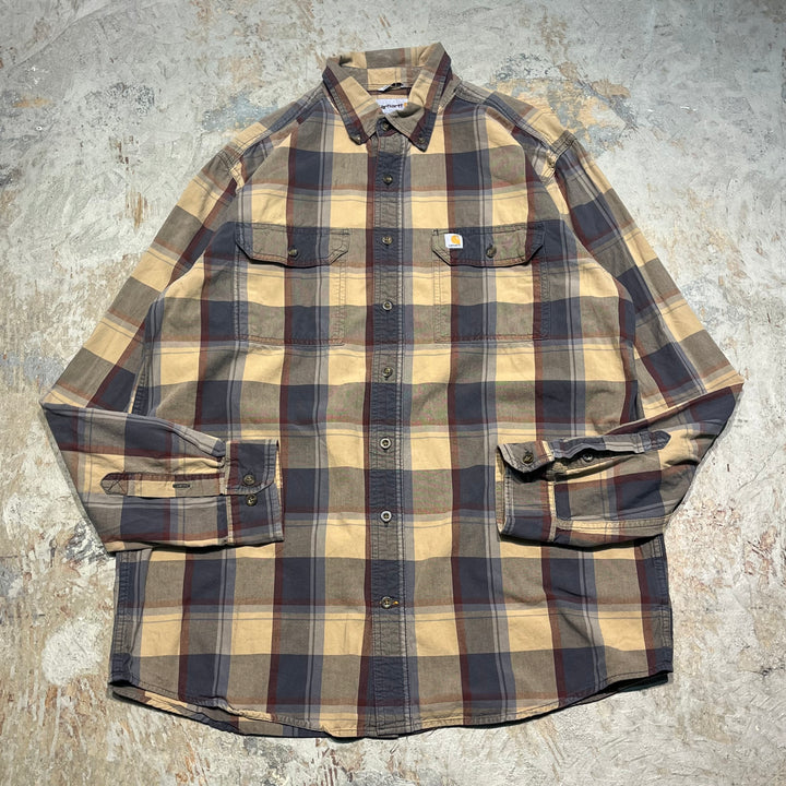 #4366 古着 Carhartt/カーハート/Long Sleeve Button Down Shirt/長袖ボタンダウンシャツ/チェック柄/サイズL