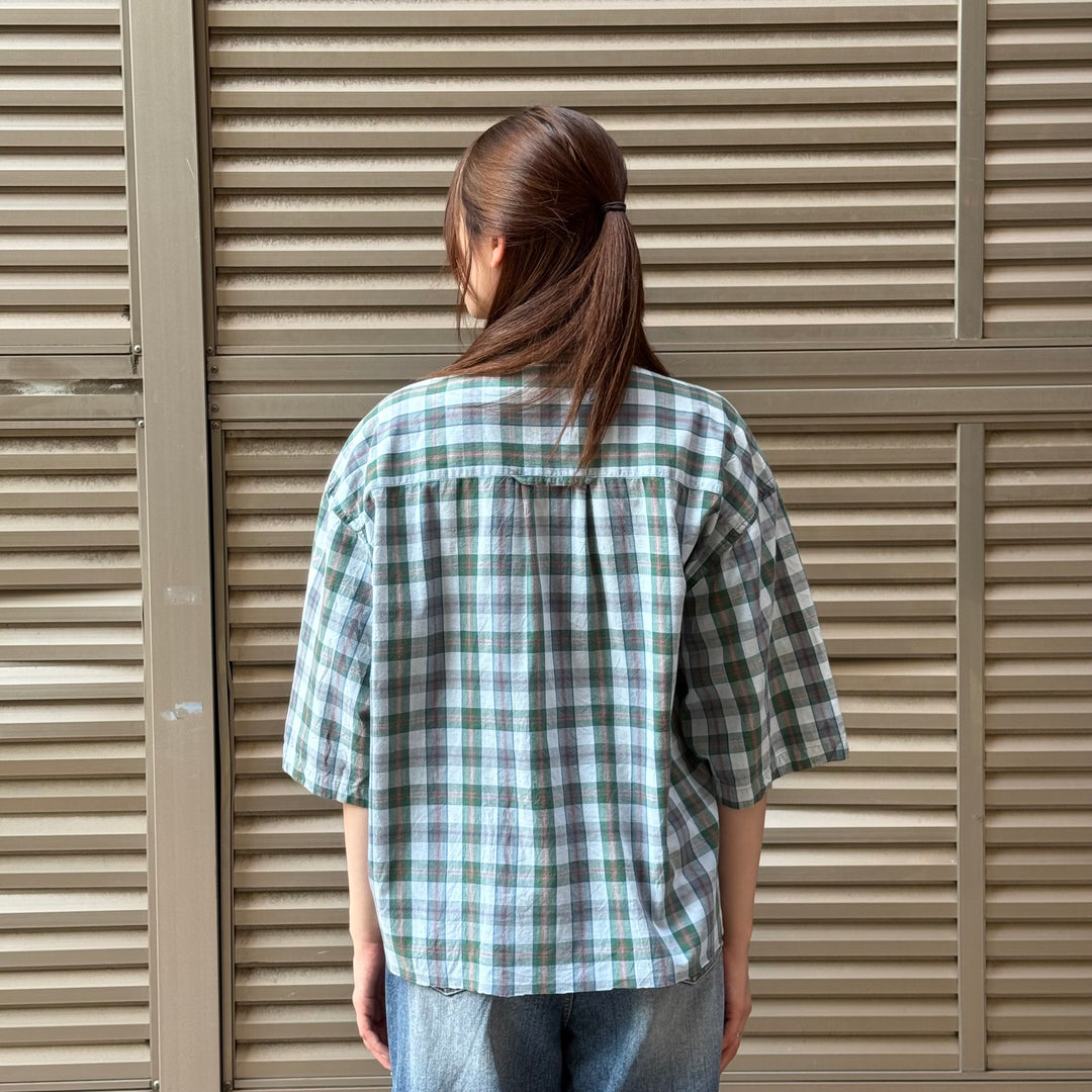 古着 DOCKERS/ ドッカーズ / リメイク/ ボタンダウン半袖シャツ/ チェック柄/ サイズL