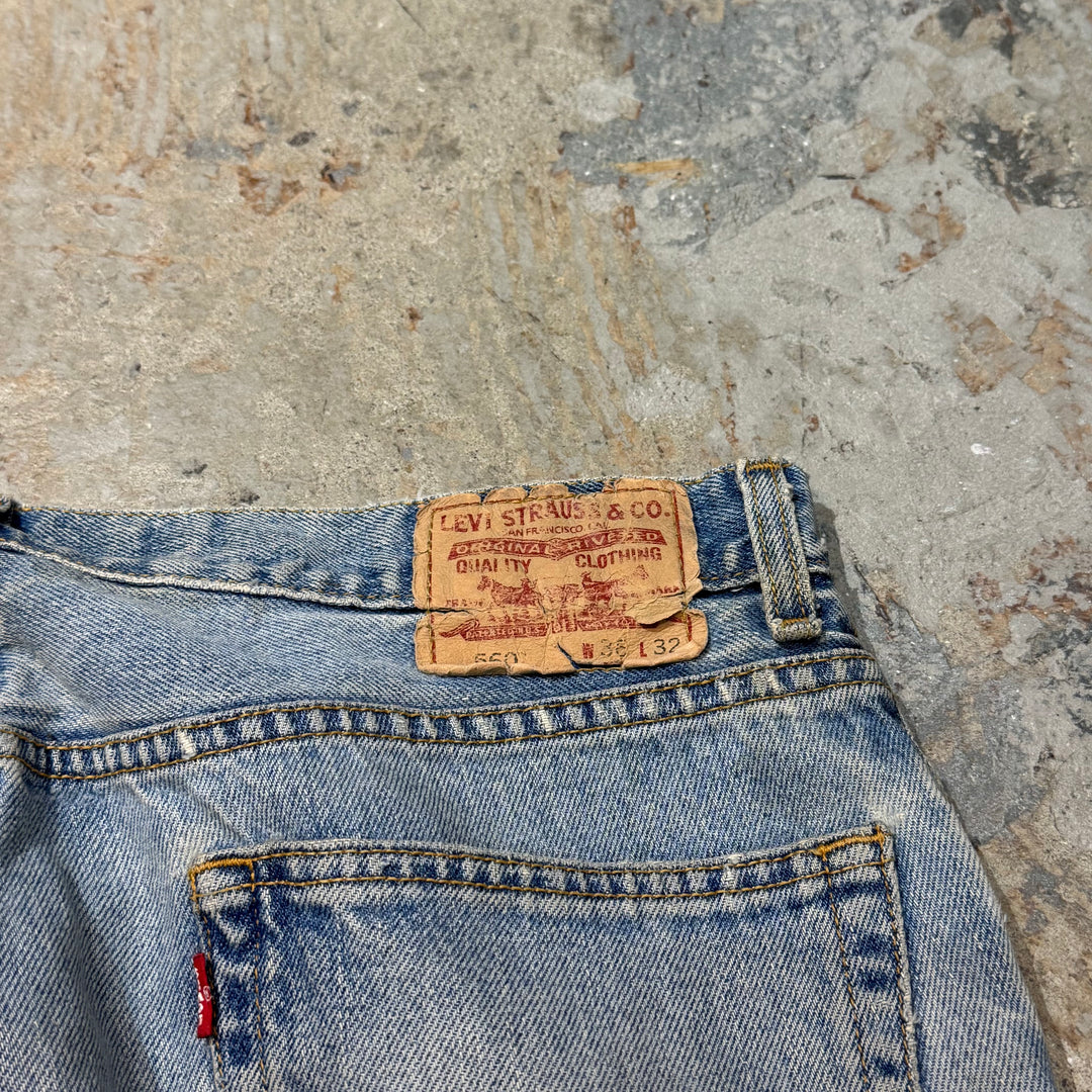 古着 Levis 560 Coffee Dye / コーヒー染 / Damage Denim /ダメージデニム/ 実寸35×31