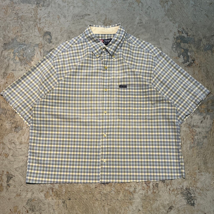 古着 CHAPS RALPH LAUREN/ チャップス ラルフ ローレン/  ボタンダウン半袖シャツ/ リメイク/ チェック柄/ サイズL