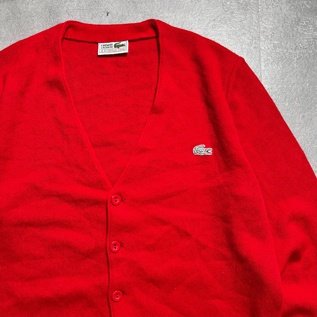 古着 スペイン製 80's CHEMISE LACOSTE / シュミーズ ラコステ / アクリルニットカーディガン / L〜XLサイズ