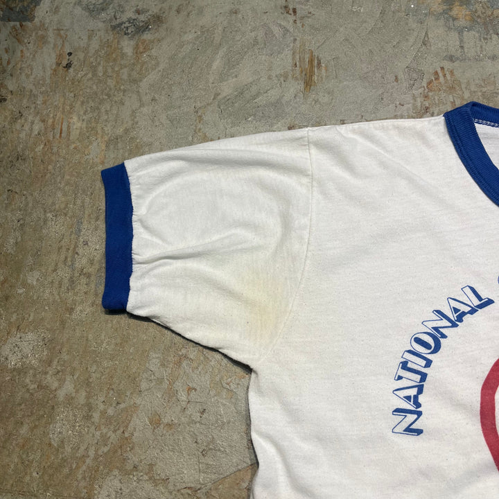 #4785 古着 USA製79's 紙タグ  オリンピックアカデミー/ヴィンテージ リンガー Tシャツ/サイズM相当