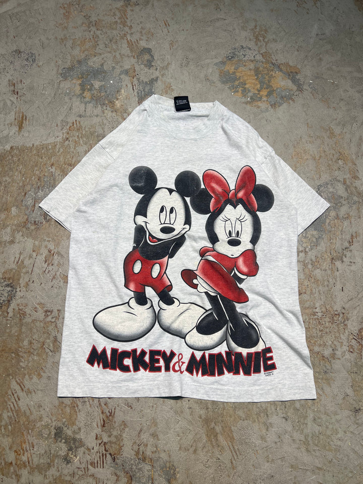 #4542 古着 95's Vintage/ヴィンテージ/Disney/ディズニー/Micky/ミッキー/Minnie/ミニー/short sleeve print t-shirt Tee/半袖プリントTシャツ/シングルステッチ/サイズM相当