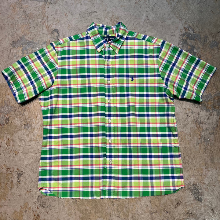 古着 Ralph Lauren/ ラルフ ローレン/ ボタンダウン半袖シャツ/ チェック柄/ サイズL