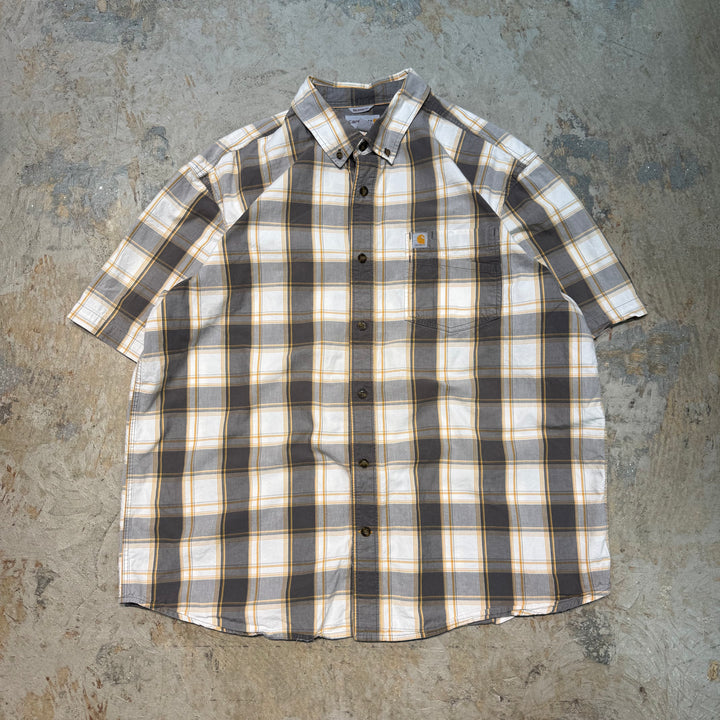 古着 carhartt/ カーハート/ ボタンダウン半袖シャツ/ チェック柄/ サイズXL