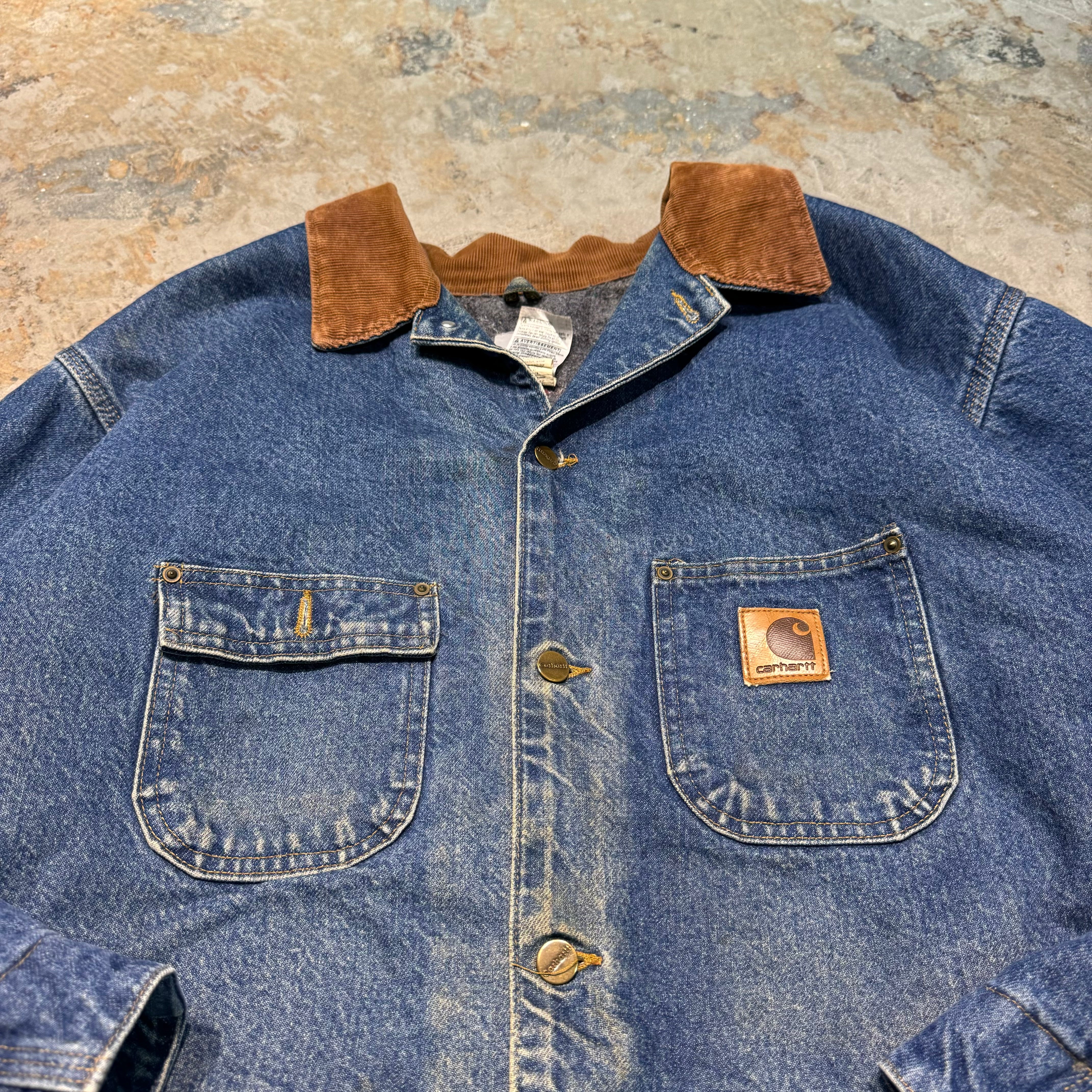 古着 carhartt/カーハート/カバーオール/襟コーデュロイ/裏地