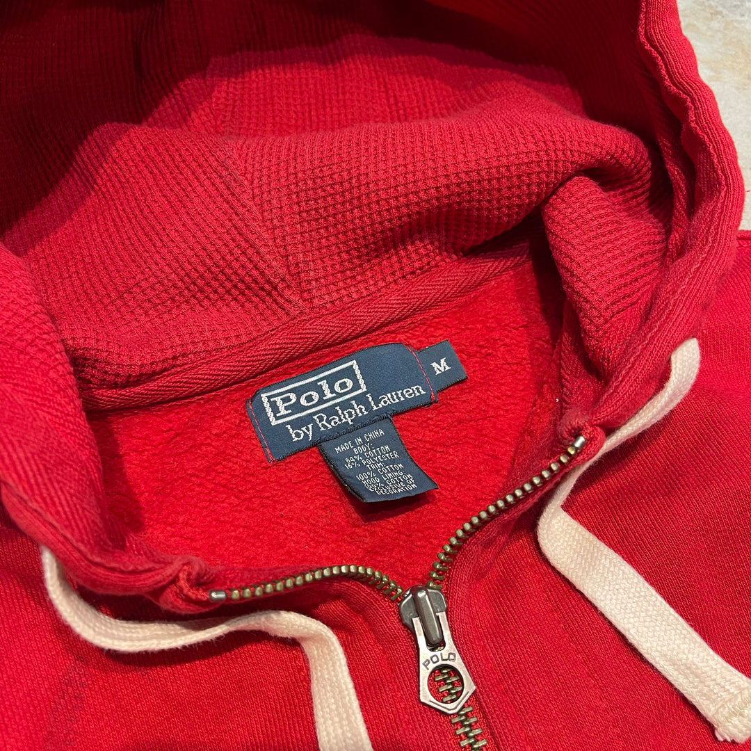 #3831 古着 POLO Ralph Lauren/ポロラルフローレン/Zip Up Hoody / ジップパーカー / フード裏地サーマル/サイズM