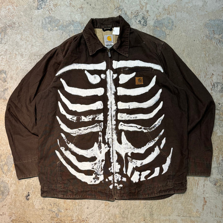 古着 carhartt/ カーハート/ ハミルトンジャケット/ ダック地/ スカル/ リメイク/ サイズL