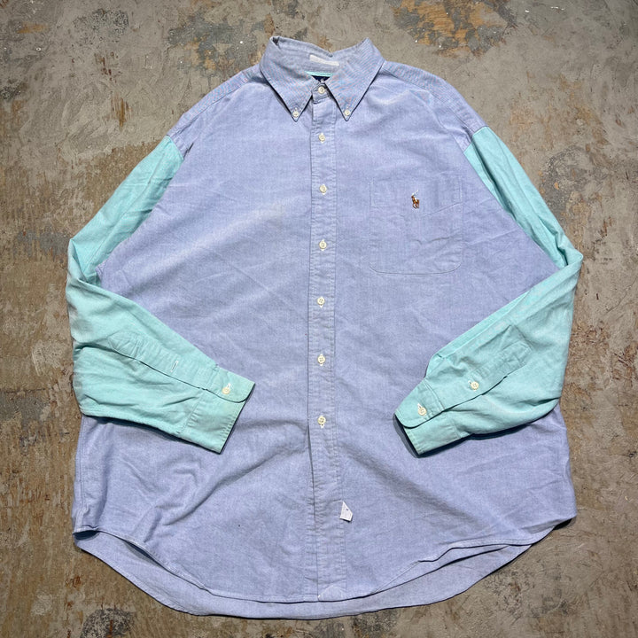 #4375 古着 Ralph Lauren/ラルフローレン /Long Sleeve Button Down Shirt/長袖ボタンダウンシャツ/Crazy pattern/クレイジーパターン/The Big Shirt/ビッグシャツ/サイズL
