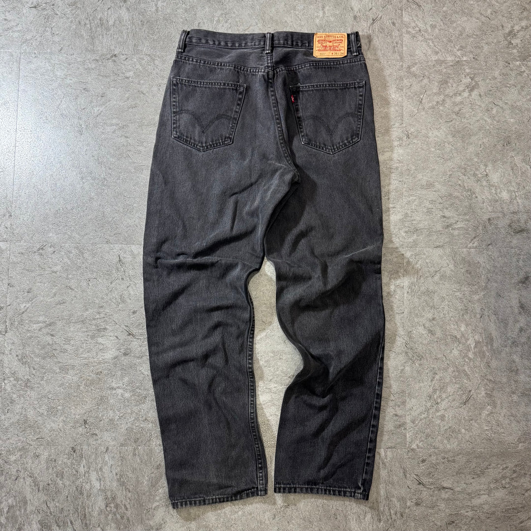 古着 Levi's 00s リーバイス ブラックデニムパンツ 550 実寸サイズ33×33