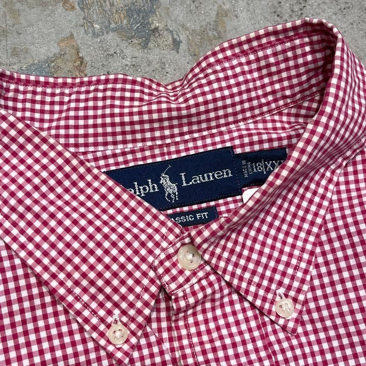 #4333 Ralph Lauren/ラルフローレン L/S B.D Shirts/ボタンダウンシャツ/CLASSIC FIT/ギンガムチェック/サイズ18/XXL