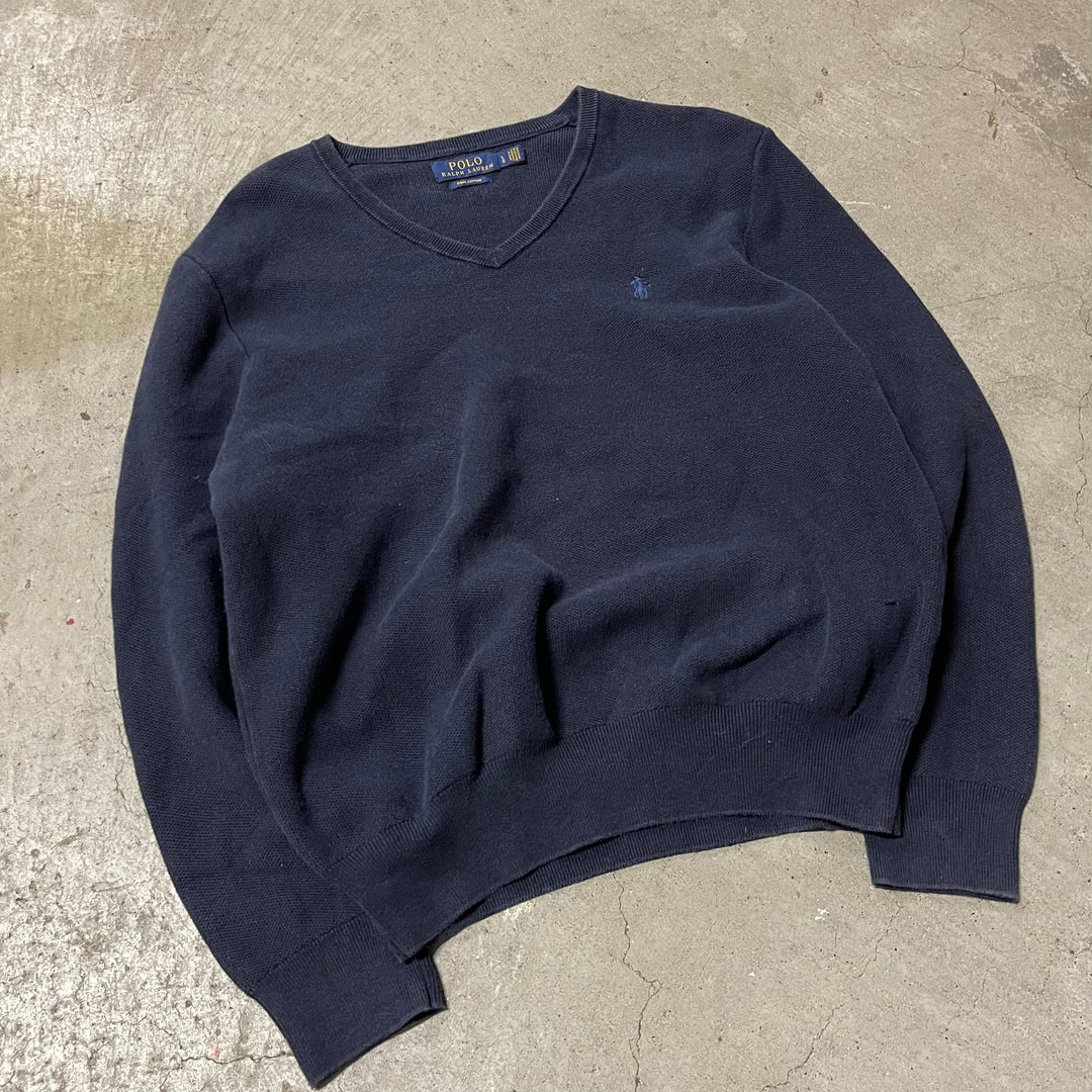 #3704古着 POLO by Ralph Lauren/ラルフローレン /PIMA Cotton knit V Neck Sweatrer/ピマコットンニット Ｖネックセーター/サイズL