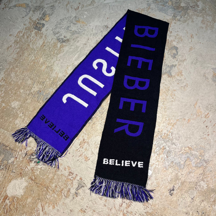 #3001 古着 サッカーマフラー/BELIEVE/JUSTIN BIEBER/ジャスティンビーバー