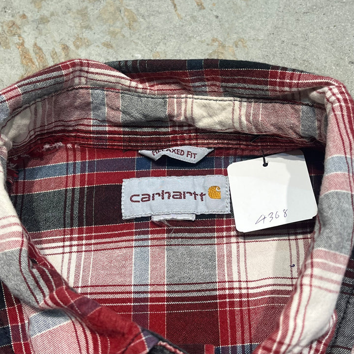 #4368 古着 Carhartt/カーハート/Long Sleeve Button Down Shirt/長袖ボタンダウンシャツ/チェック柄/RELAXED  FIT/リラックスドフィット/サイズXL