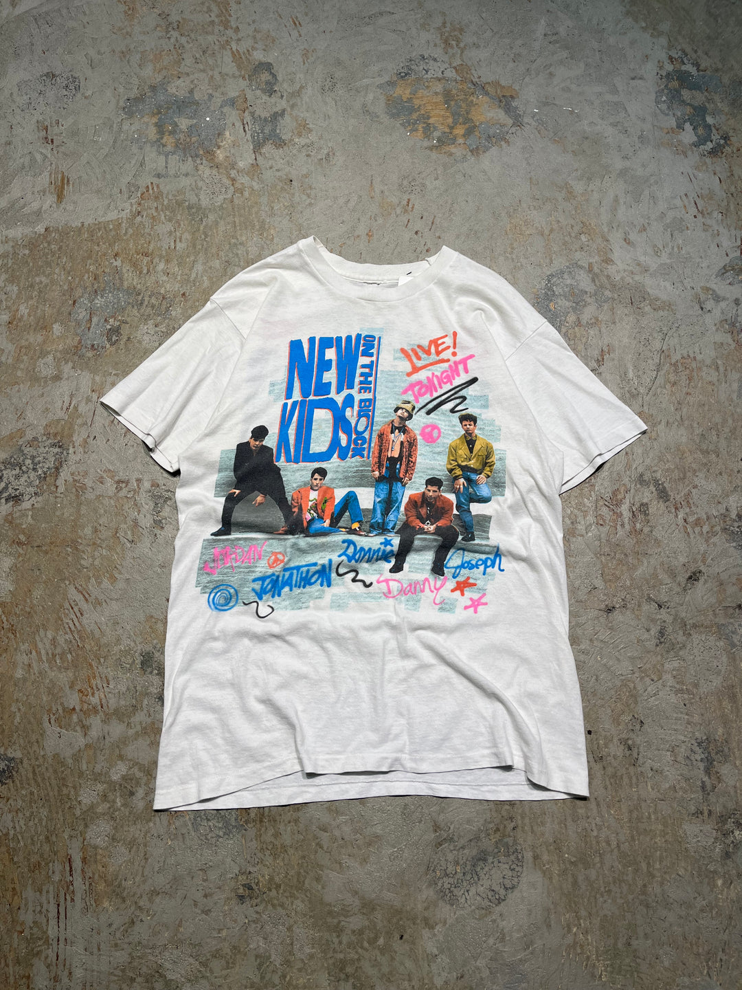 #MA130 古着 90's NEWKIDS ON THE BLOCK/ニューキッズオンザブロック/バンド/ヴィンテーシングルステッチ Tシャツ/サイズL