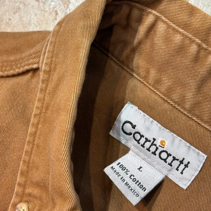 古着 carhartt/カーハート/ ボタンダウン長袖シャツ/ 無地/ サイズL