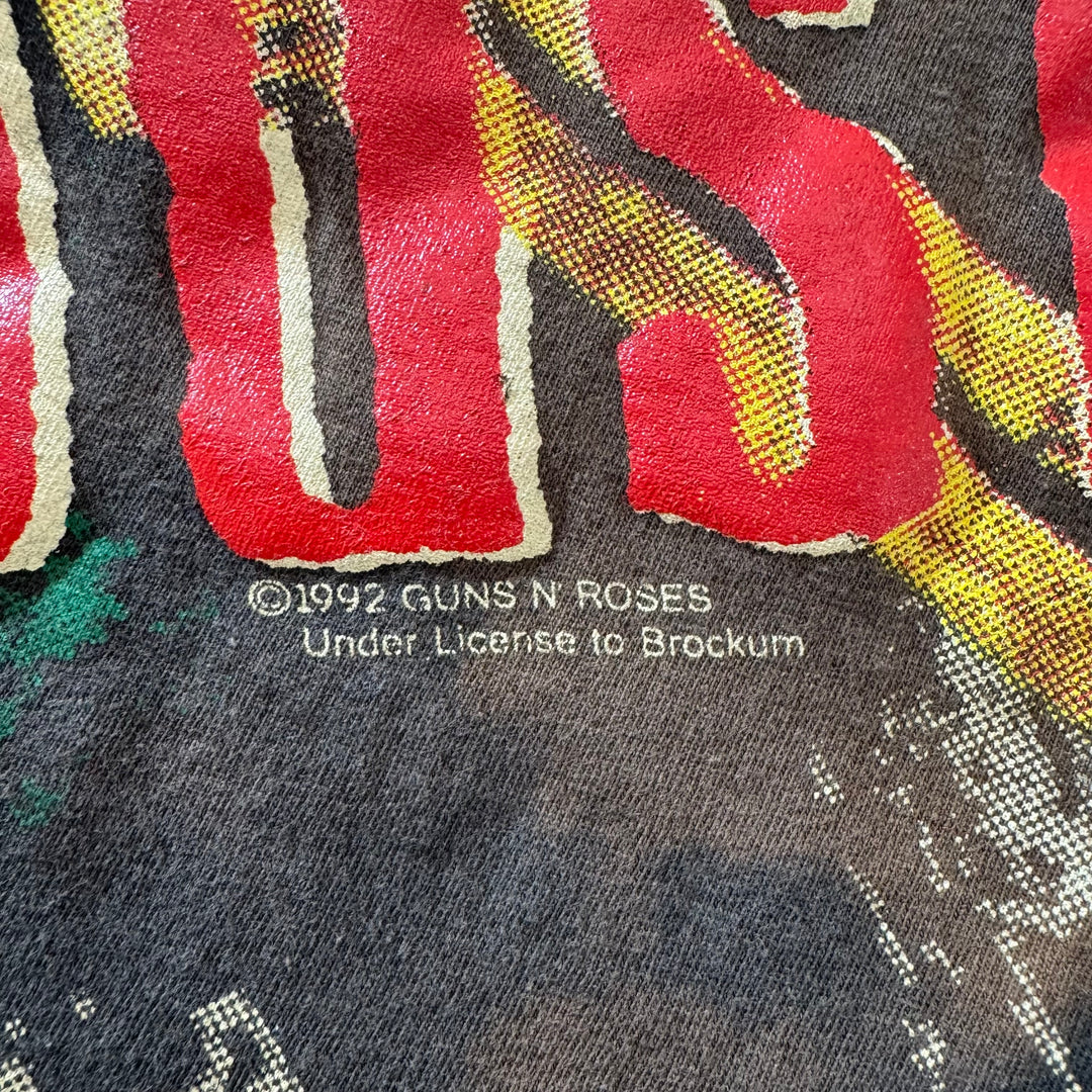 古着 USA製 90s GUNS N' ROSES 「Dust N' Bones」 スカル ボーン オールオーバー ハード ロック バンドTシャツ サイズL