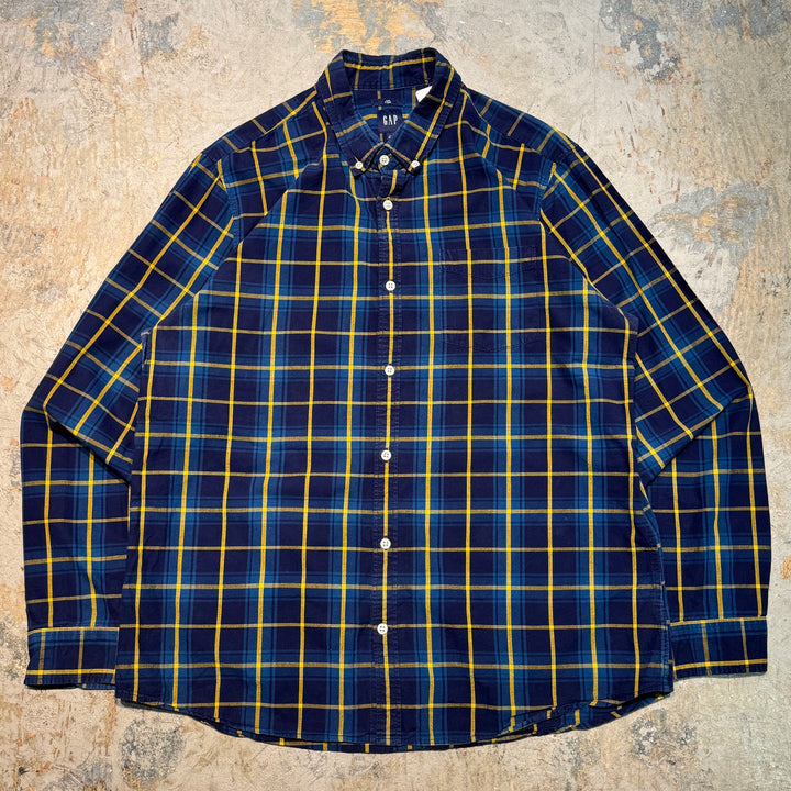 古着 GAP/ ギャップ/ ボタンダウン長袖シャツ/ チェック柄/サイズXL