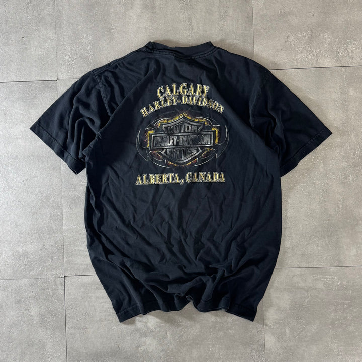 古着 USA製 Harley-Davidson ハーレーダビッドソン プリントTシャツ サイズL