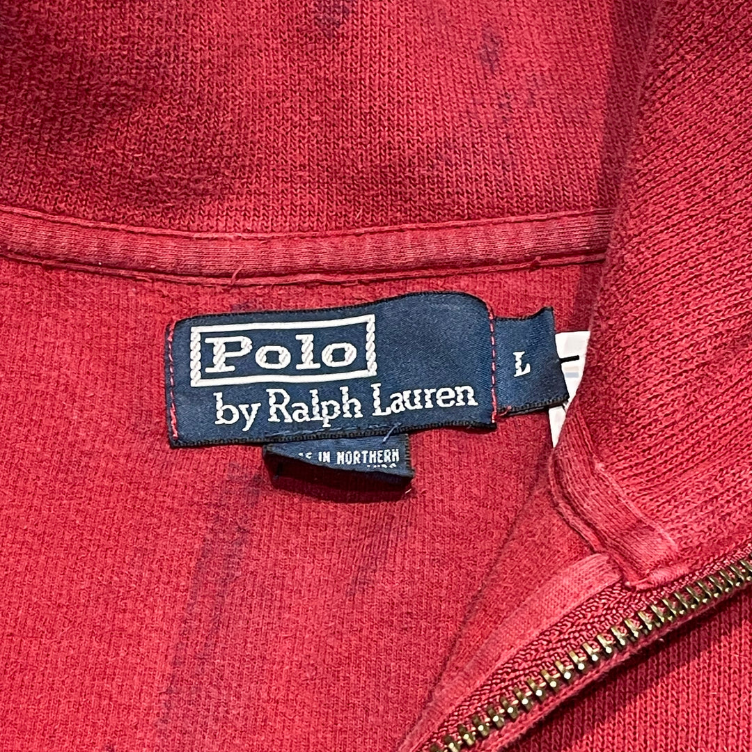 #3332 古着 Polo Ralph Lauren/ポロラルフローレン / Half Zip Cotton Knit Sweater/ハーフジップ コットンニット セーター / サイズL