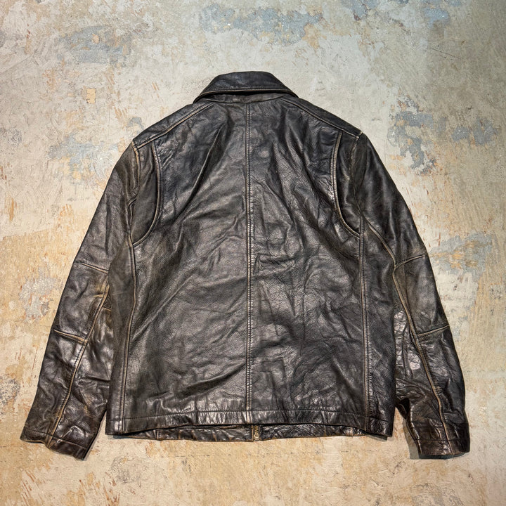 古着 MARC NEW YORK/マークニューヨーク/ ジップアップレザージャケット/ サイズL