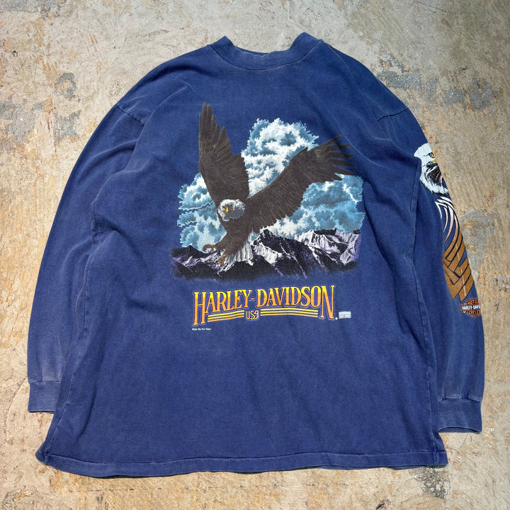 古着 USA製 Harley-Davidson/ハーレーダビッドソン/ プリントロングスリーブTシャツ/ サイズXXL相当