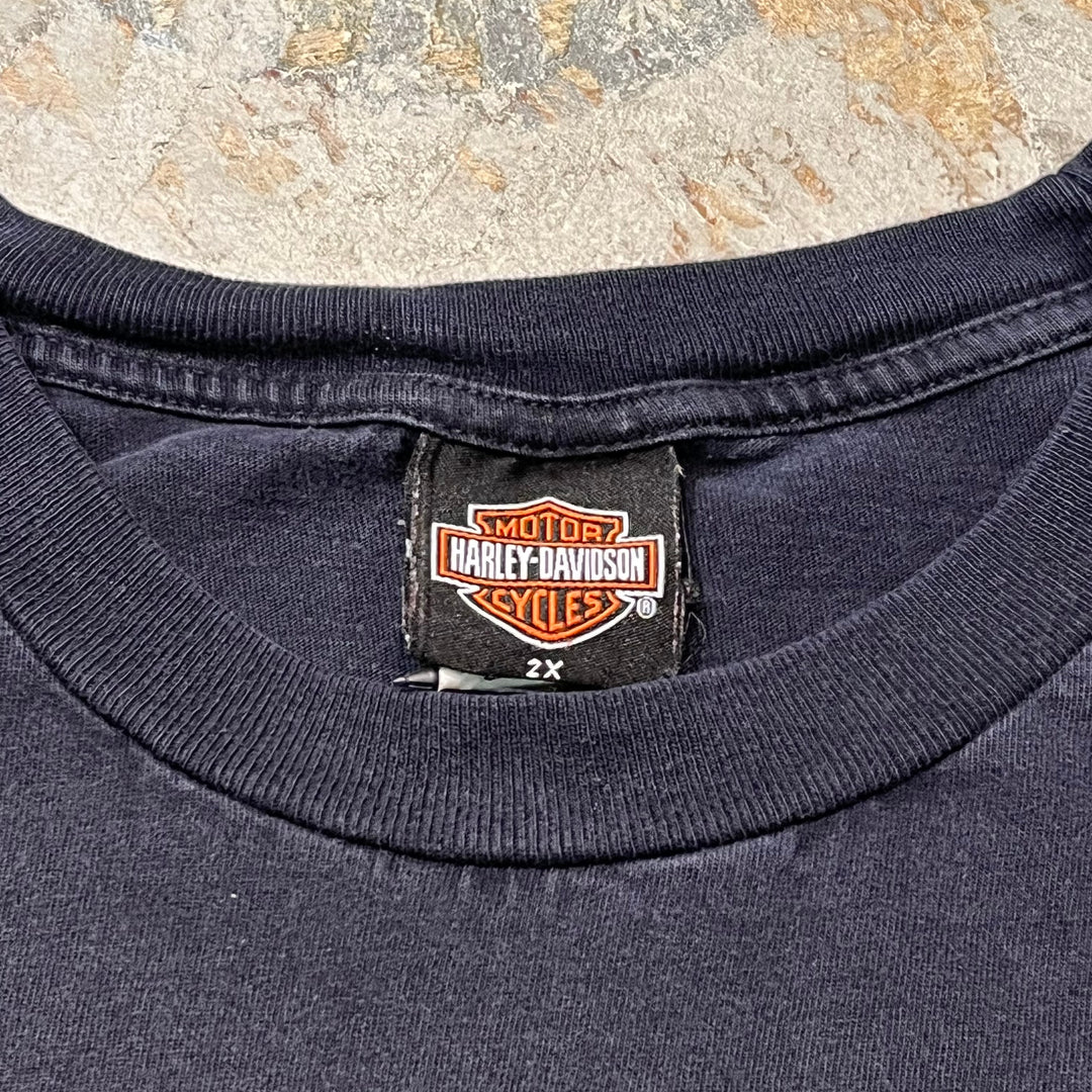 古着 USA製 Harley-Davidson/ハーレーダビッドソン/ プリントロングTシャツ/ サイズ2XL