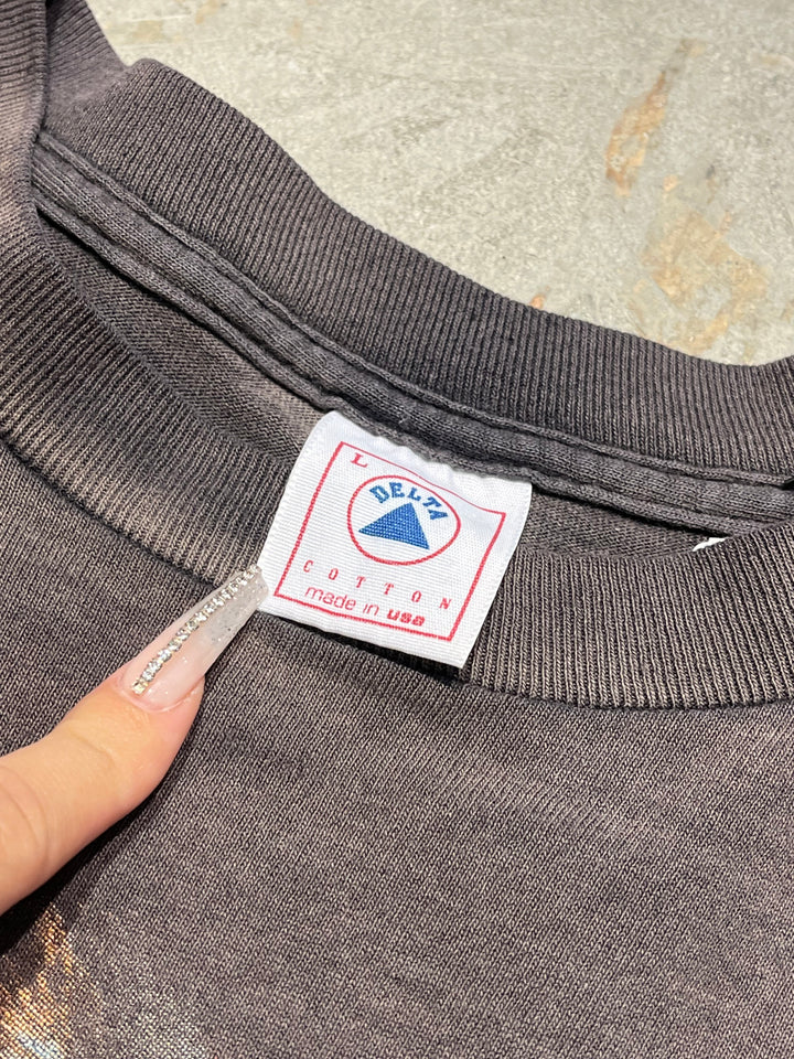 #MA134 古着 USA製 93's DELTA/デルタ/インディアン/サンフェード/ヴィンテージ シングルステッチ Tシャツ/サイズL