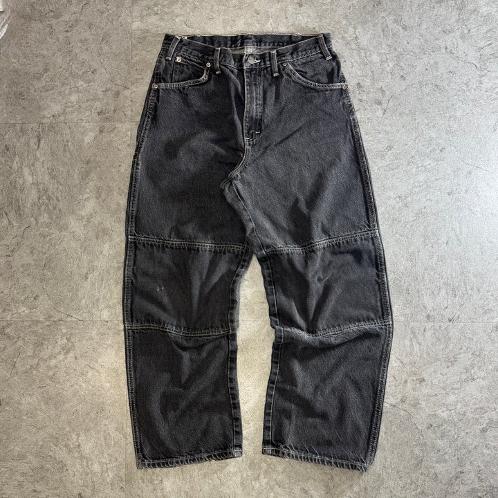 古着 Dickies ディッキーズ バギーペインター ブラックデニムパンツ 実寸サイズ30×29