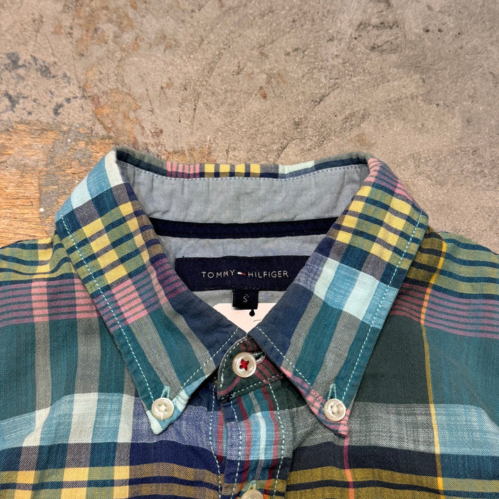 古着 TOMMY HILFIGER/ トミーヒルフィガー/ ボタンダウン半袖シャツ/ チェック柄/ サイズS