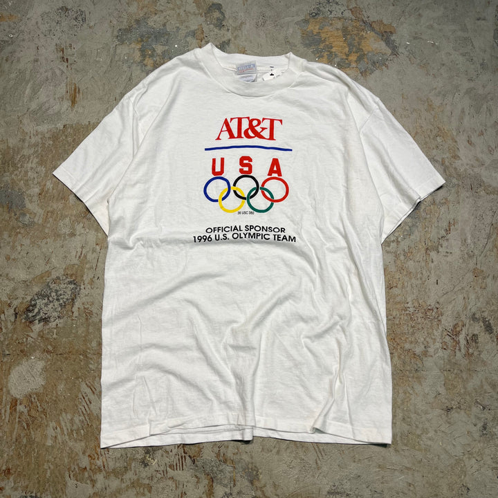 #4608 古着 90's Hanes/ヘインズ /short sleeve print t-shirt Tee/半袖プリントTシャツ/シングルステッチ/MADE IN USA/AT&T Olympic/アトランタオリンピック/1996 U.S. OLYMPIC TEAM/サイズL