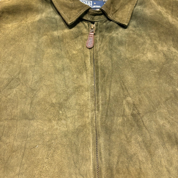 古着 90's~ POLO by Ralph Lauren/ ポロラルフローレン/ スウィングトップジャケット/ スウェード/ ヌバック/ サイズL