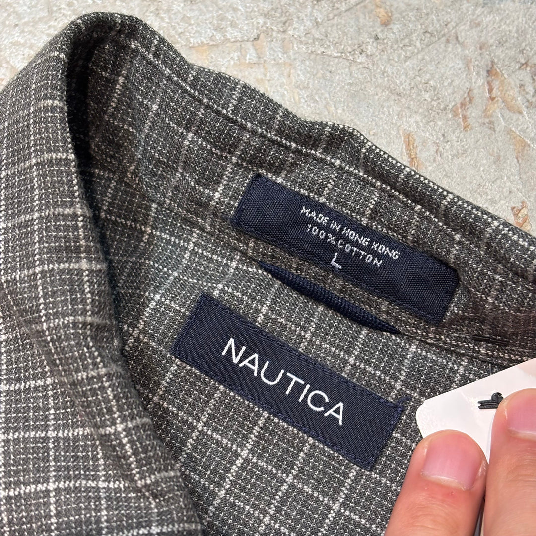 古着 NAUTICA/ ノーティカ/ ボタンダウン長袖シャツ/ チェック柄/ サイズL