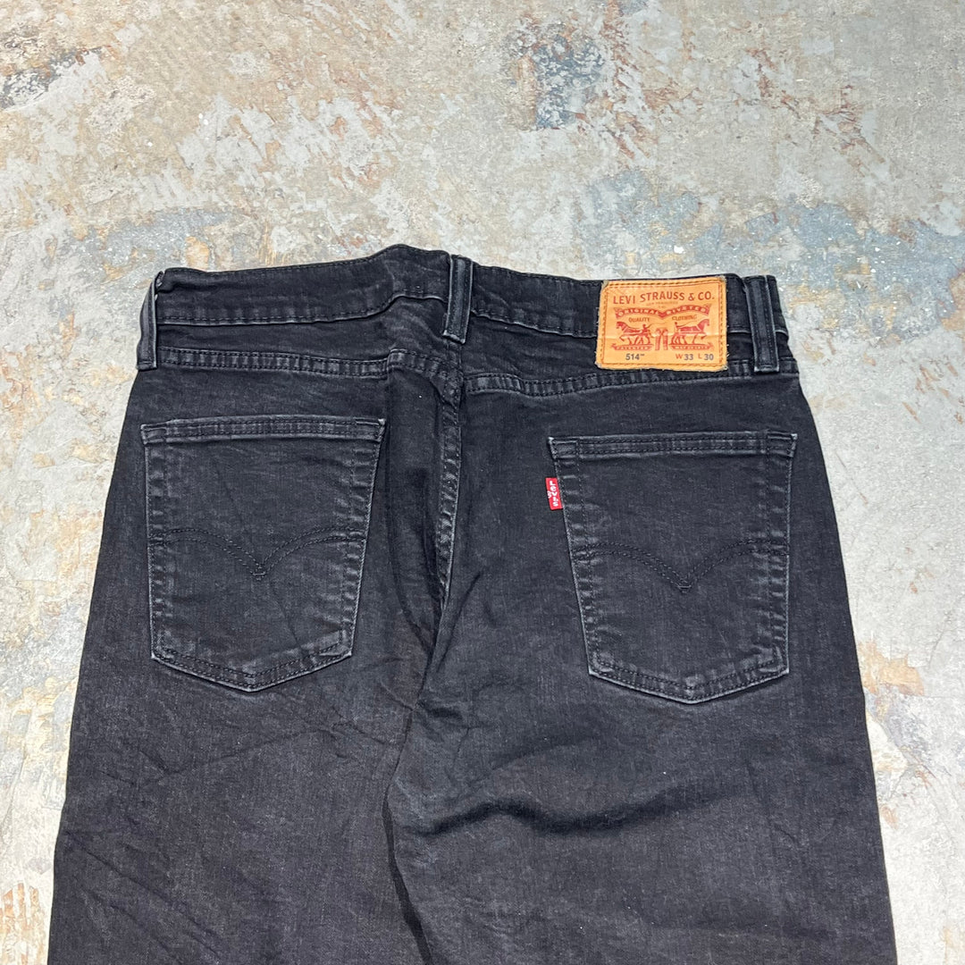 #4181 古着 Levi's/リーバイス/Black Denim Pants/ブラックデニムパンツ/ストレート/514/サイズ33×30