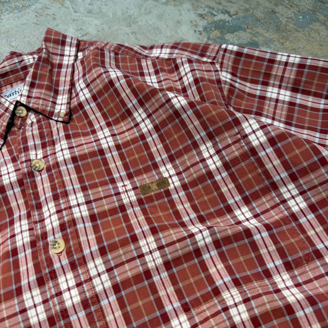 古着 carhartt/ カーハート/ ボタンダウン半袖シャツ/ チェック柄/ サイズXL