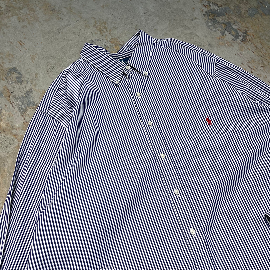 #4325 Ralph Lauren/ラルフローレン L/S B.D Shirts/ボタンダウンシャツ/CUSTOM FIT/ストライプ/サイズ3XXL